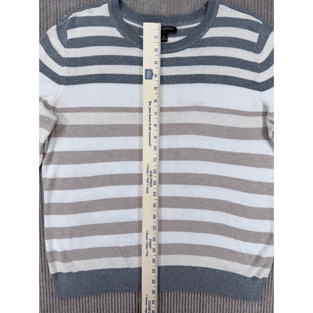 Banana Republic Striped 3/4 Sleeve Knit Sweater XL - Picture 9 of 9